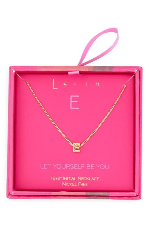 Let Yourself Be You Bubble Initial Pendant Necklace