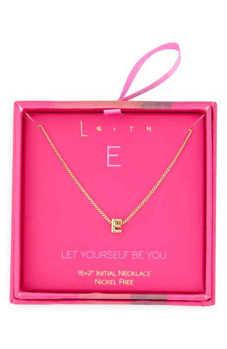 Leith Let Yourself Be You Bubble Initial Pendant Necklace
