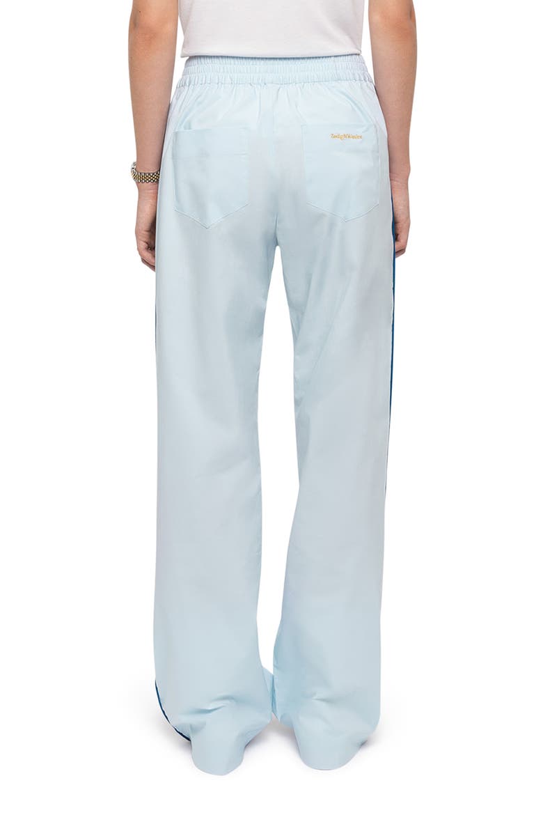 Poma Cotton Wide Leg Pants, Alternate, color, BLEU OXFORD