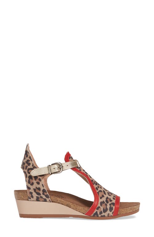 Naot Fiona Wedge Sandal In Cheetah Print Suede