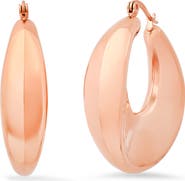 STEELTIME 18K Gold Plate Chunky Hoop Earrings
