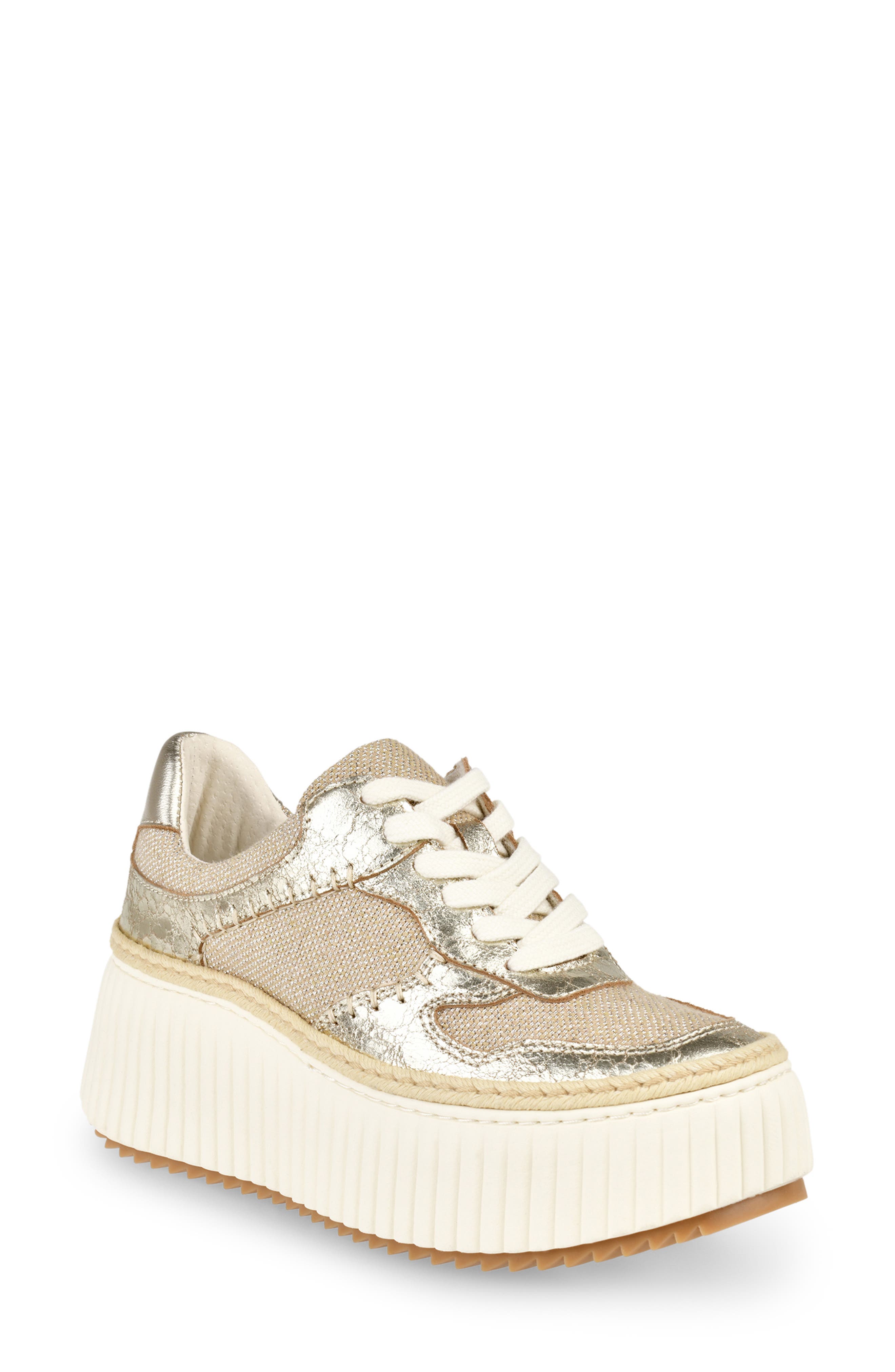 Dolce Vita Dandi Platform Sneaker, Main, color, Light Gold Woven