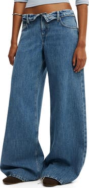 Cotton On Low Rise Wide Leg Foldover Jeans