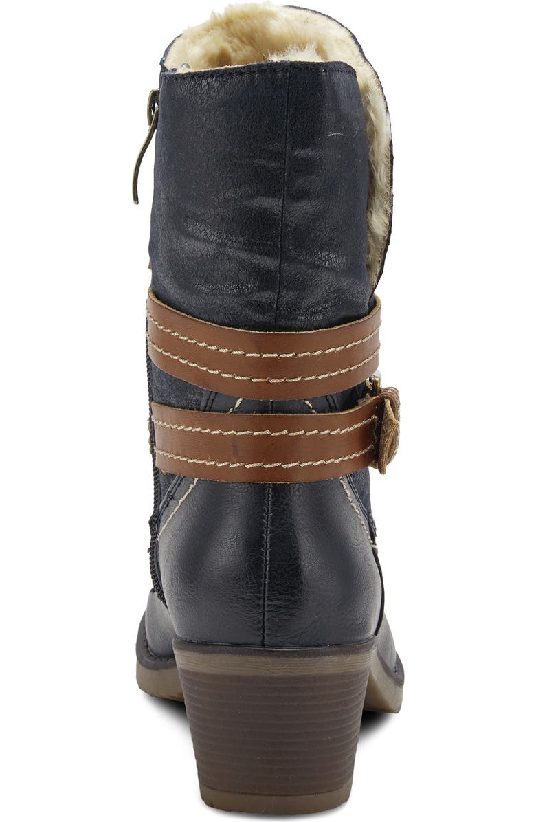 Spring Step Boisa Faux Fur Bootie, Alternate, color, Navy Synthetic