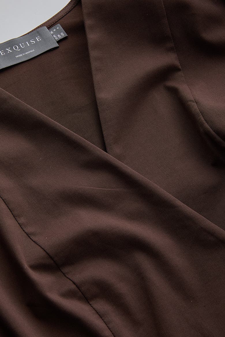 Ashylnn Wrap Collar Shirt, Alternate, color, BROWN