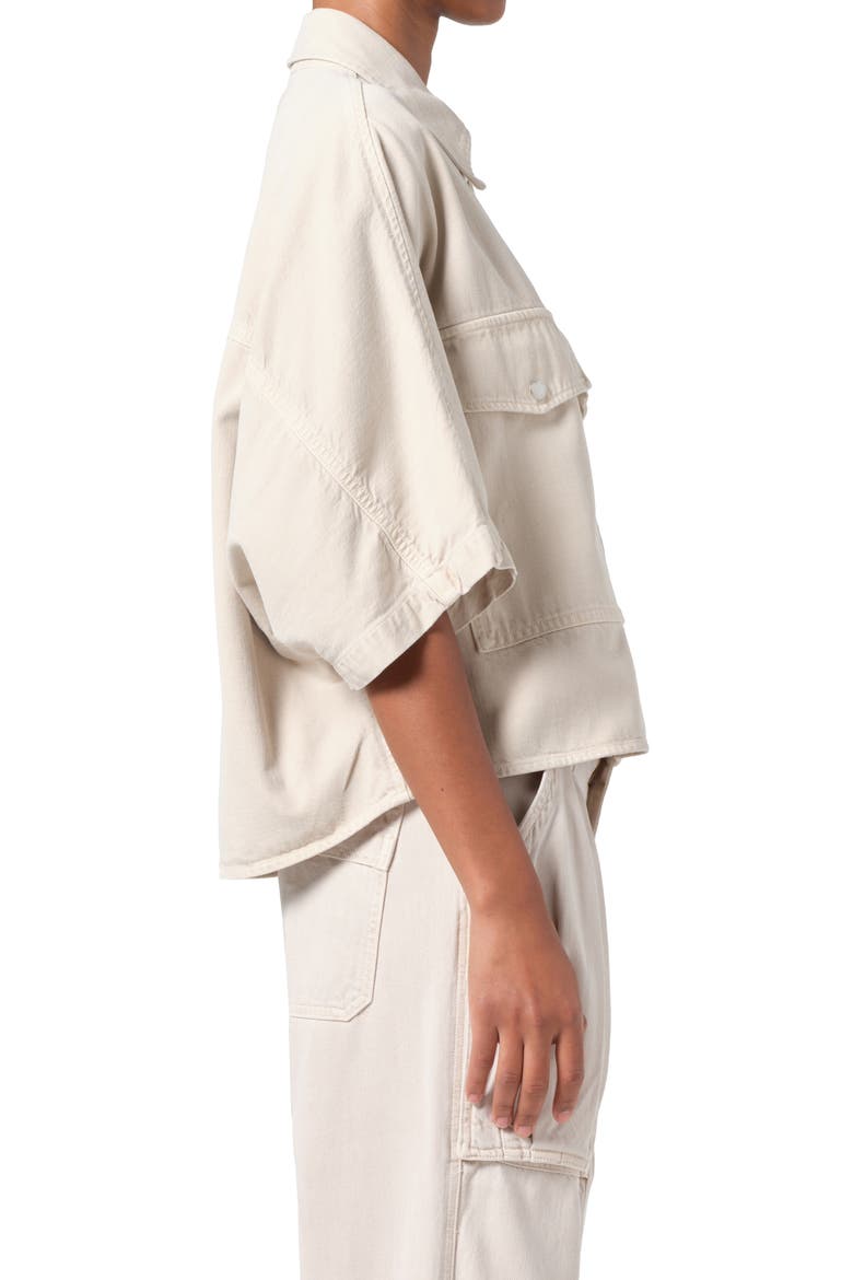 Taron Short Sleeve Denim Button-Up Shirt, Alternate, color, SCONE