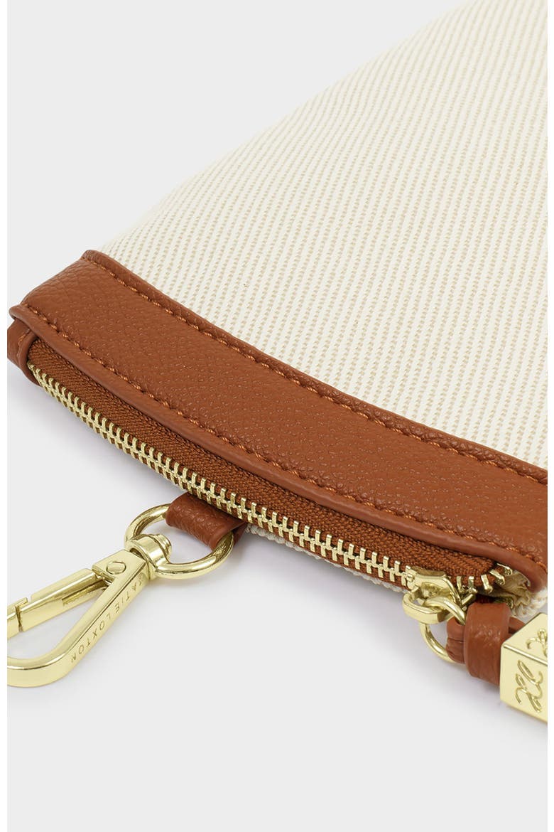 Clip On Sunglasses Case, Alternate, color, Canvas/ Cognac