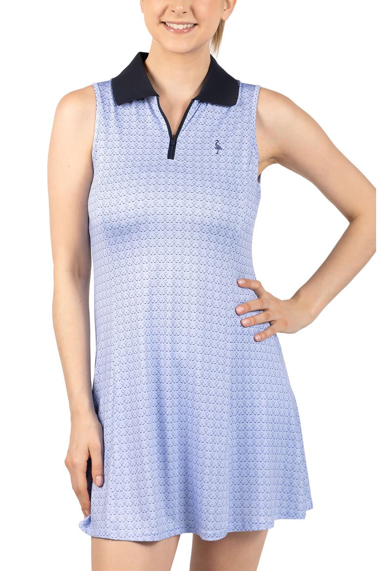 Golf Clubs Performance Polo Dress, Main, color, LIGHT BLUE