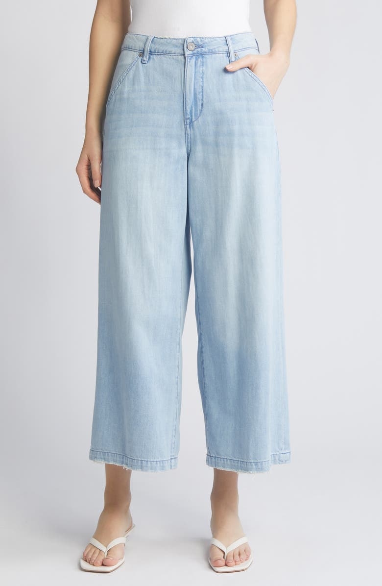 HIDDEN JEANS High Waist Raw Hem Wide Leg Jeans, Main, color, 