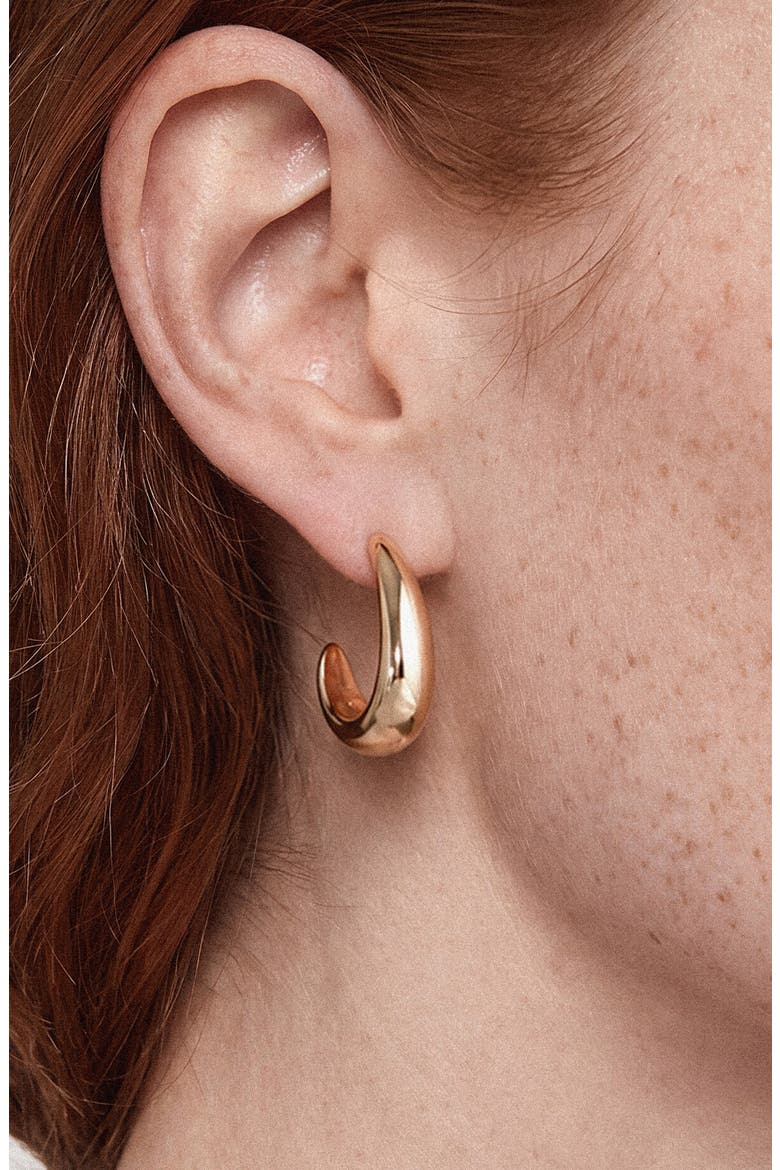 Modern Day Set of 3 Hoop Earrings, Alternate, color, GOLD