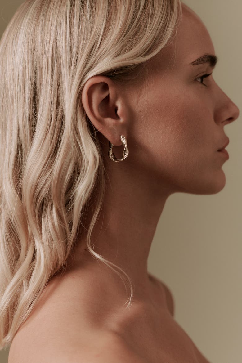 Sunny Twisted Hoops, Alternate, color, Recycled Gold Vermeil