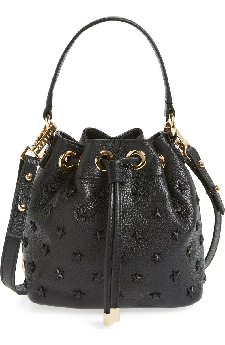 Milly Small Leather Bucket Bag, Main, color,