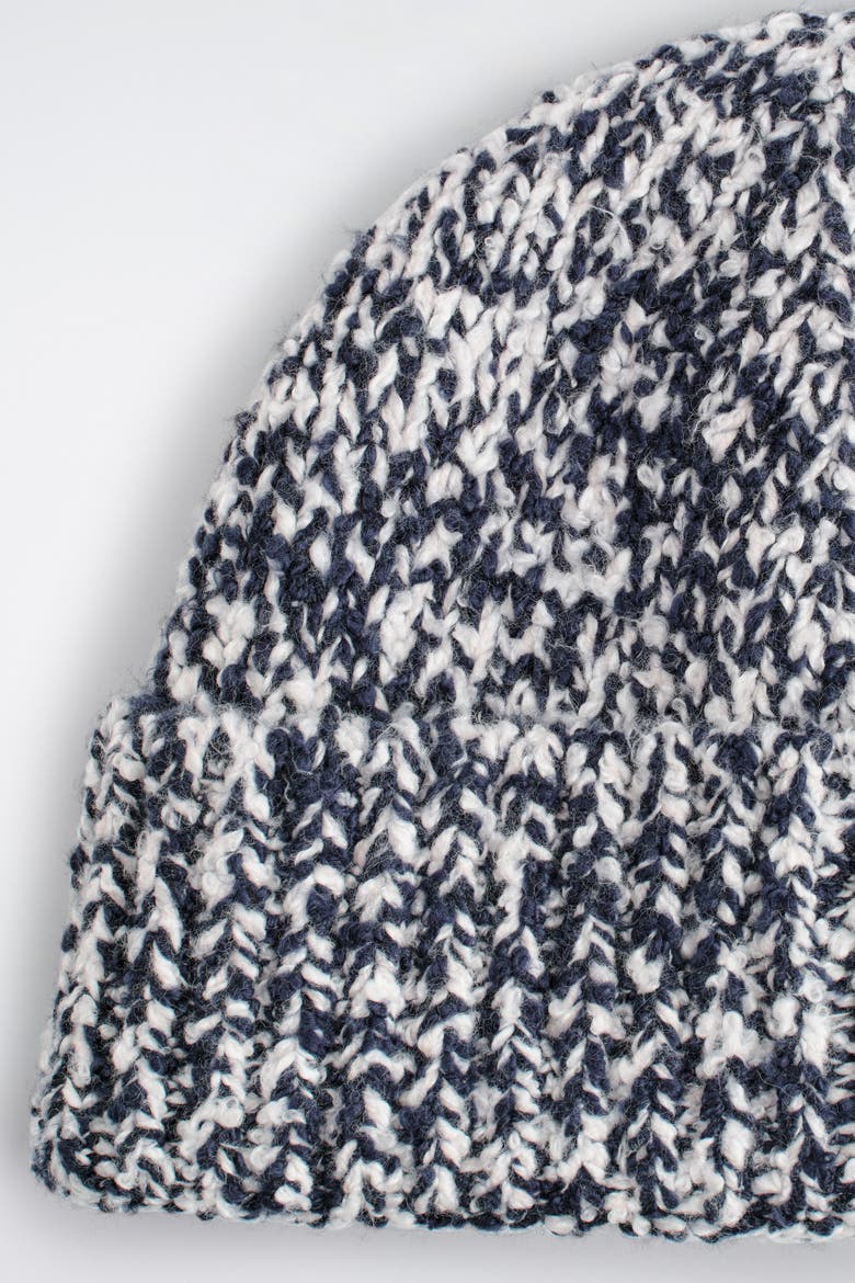 Flecked Wool-Blend Beanie, Alternate, color, NAVY / WHITE