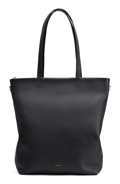 Tall Easy Leather Zip Tote