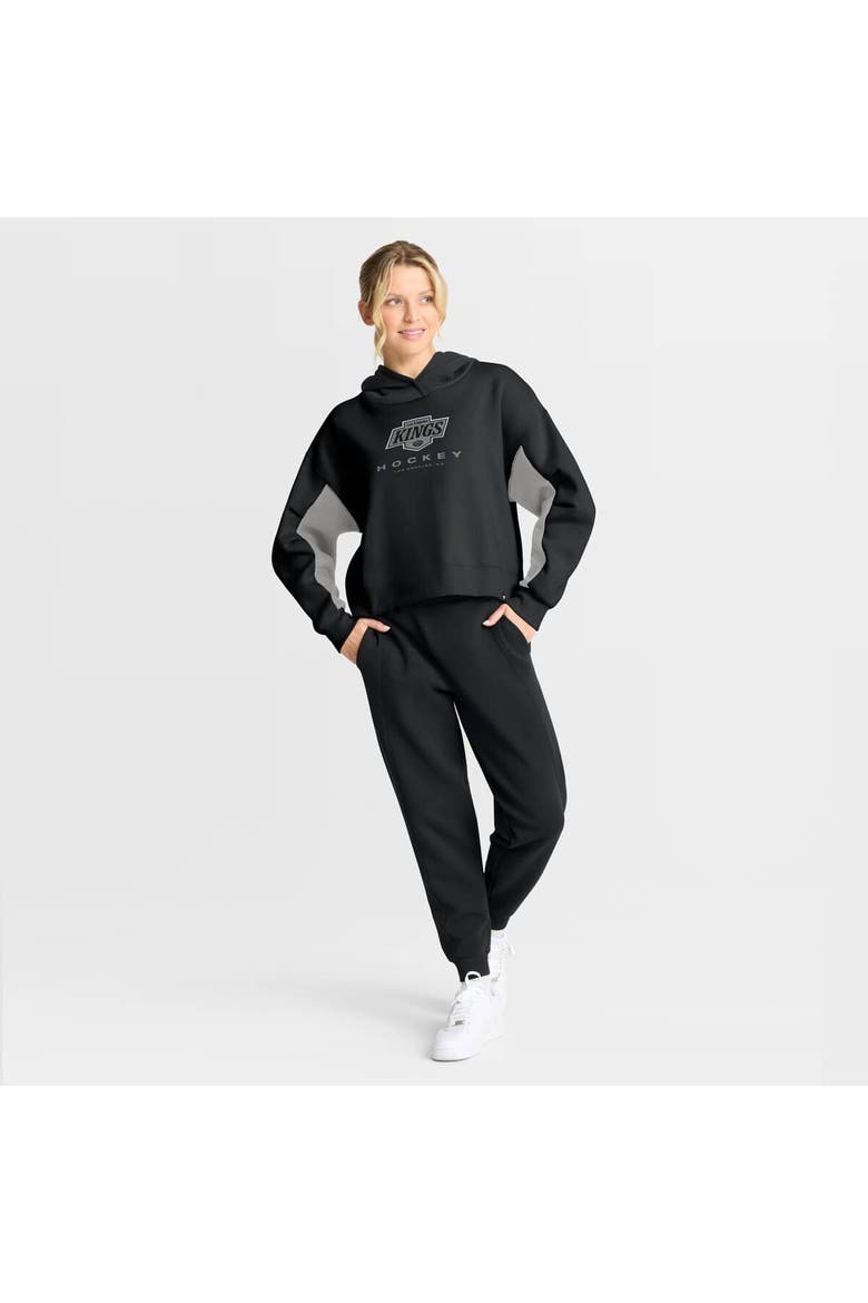 Women's Fanatics Black Los Angeles Kings Back Check Boxy Hoodie, Alternate, color, Black