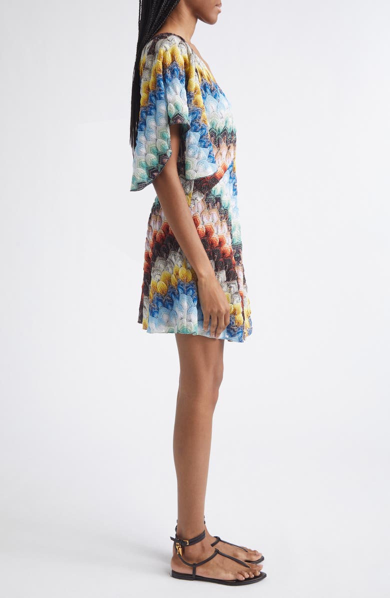 Missoni Lace Motif Lamé Minidress, Alternate, color, Multicolor On Black Base