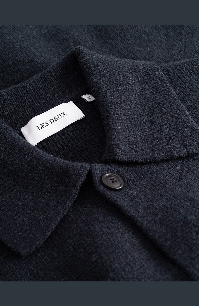 Les Deux Fischer Wool Milano Knit Overshirt, Alternate, color, Dark Navy