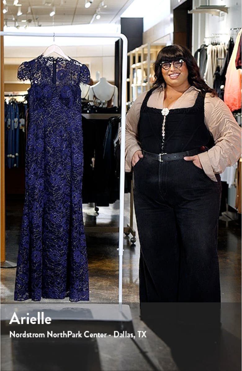 Eyelash Lace Cap Sleeve Trumpet Gown, sales video thumbnail