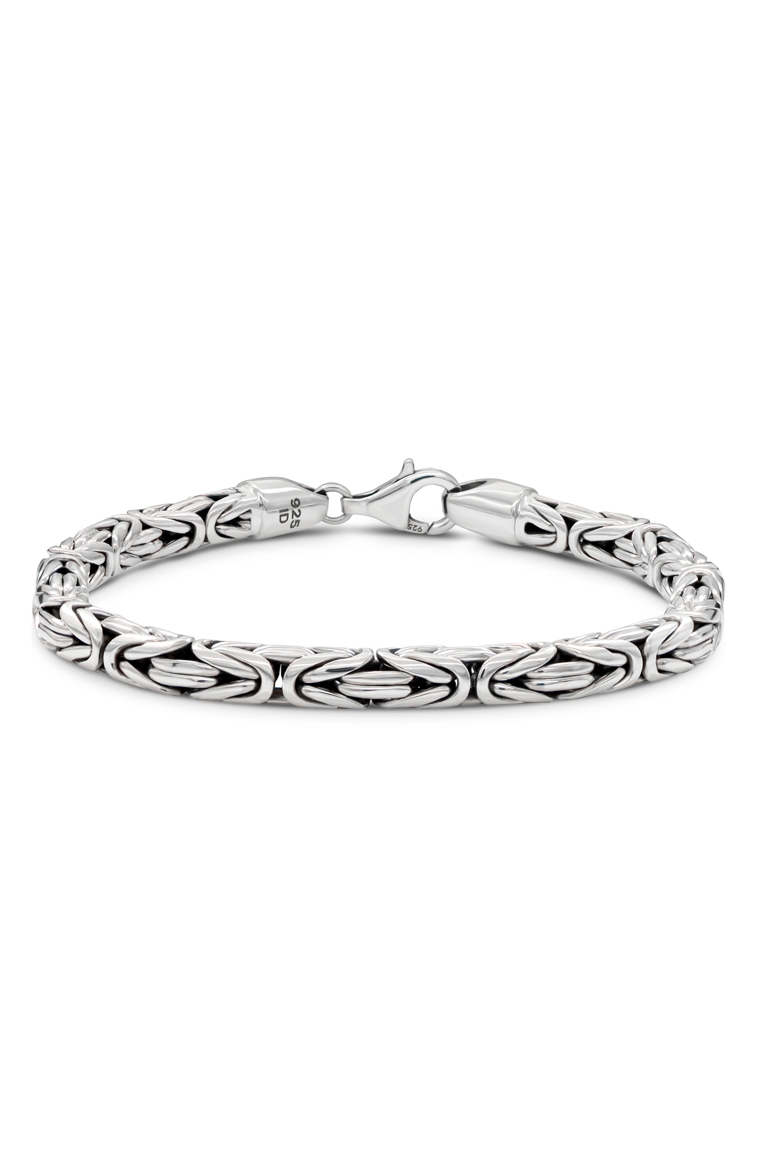 DEVATA Gender Inclusive Sterling Silver Borobudur Round 5mm Chain Bracelet