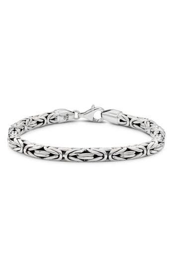Devata Gender Inclusive Sterling Silver Borobudur Round 5mm Chain Bracelet In Silver