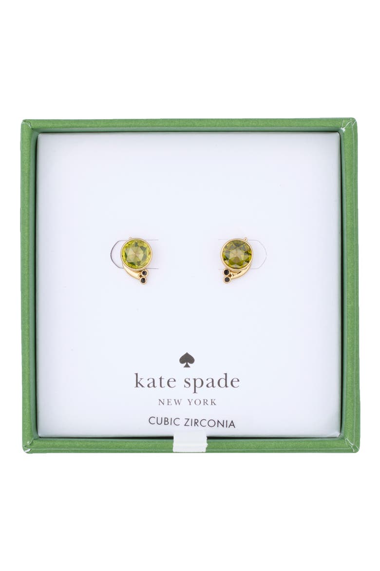 snail stud earrings, Main, color, GREEN / GOLD