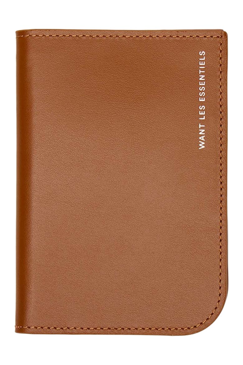 Arch Smooth Leather Passport Cover, Main, color, Cuero