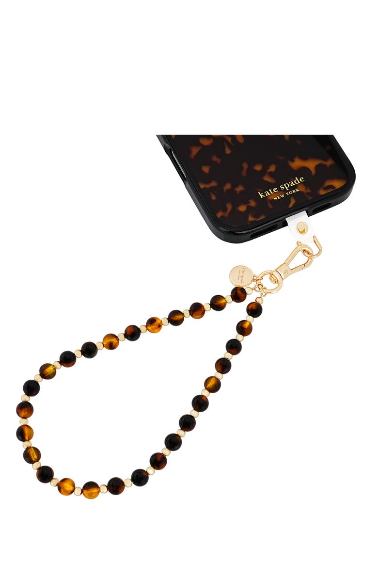 Kate Spade New York anchor phone charm, Alternate, color, Tortoise