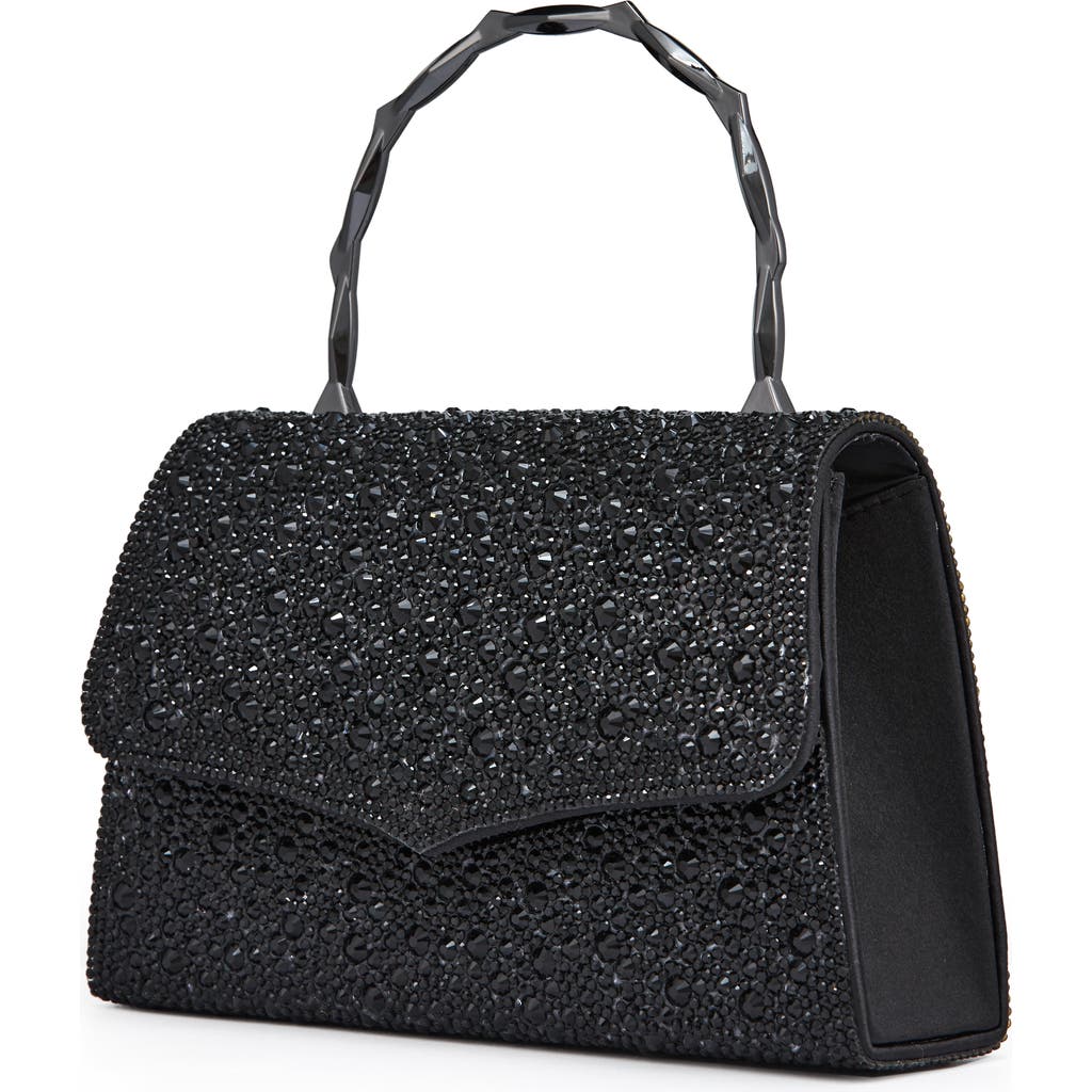 Lady Couture Chic Evening Handbag With Handle In Black