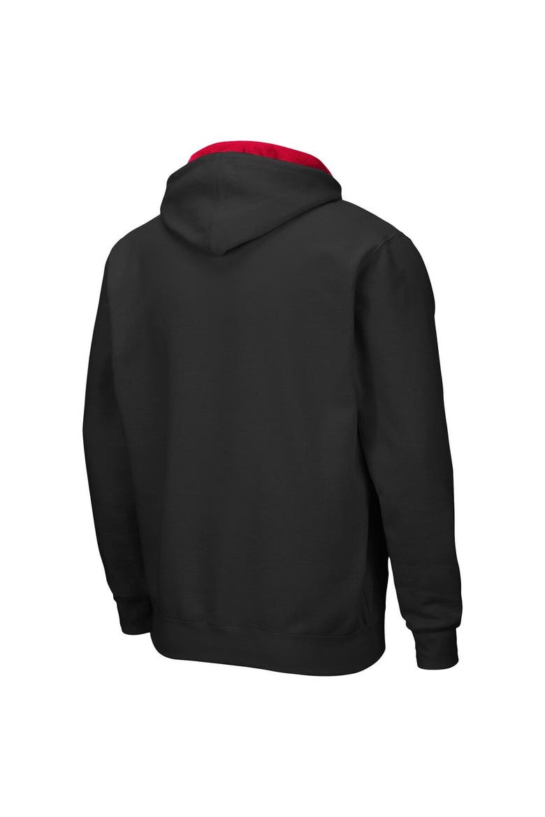 Men's Colosseum Black Rutgers Scarlet Knights Arch & Logo 3.0 Full-Zip Hoodie, Alternate, color, Black