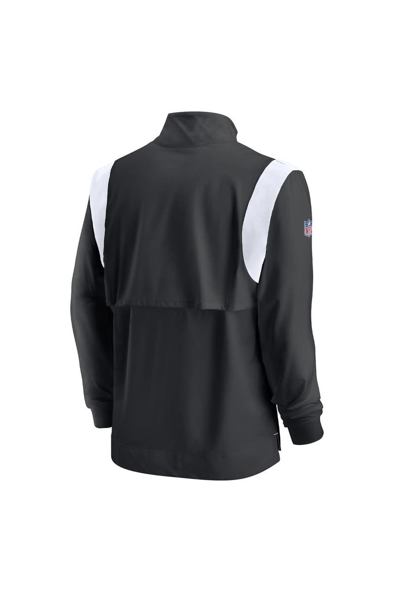 Men's Nike Black Las Vegas Raiders Sideline Coach Chevron Lockup Quarter-Zip Long Sleeve Top, Alternate, color, Black