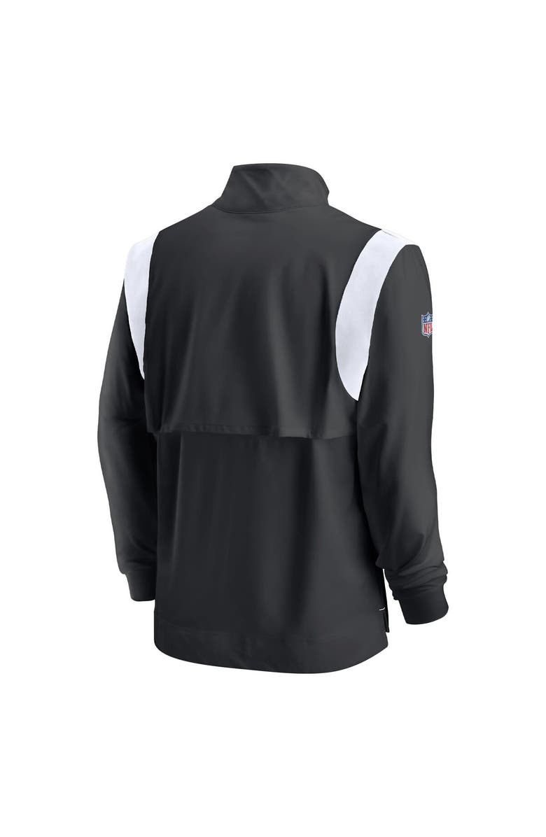 Nike Men's Nike Black Las Vegas Raiders Sideline Coach Chevron Lockup Quarter-Zip Long Sleeve Top, Alternate, color, Black