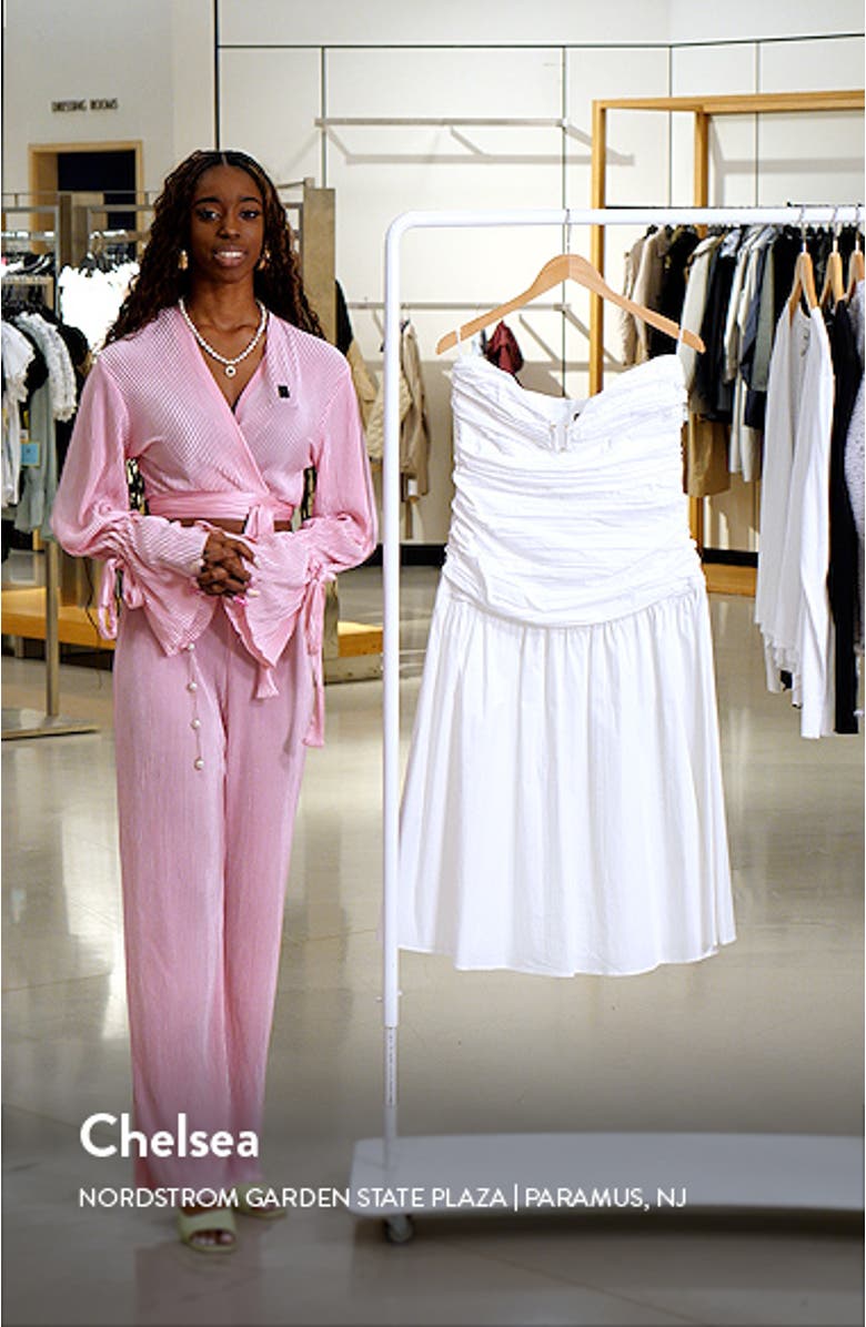 Strapless Cotton Blend Midi Dress, sales video thumbnail