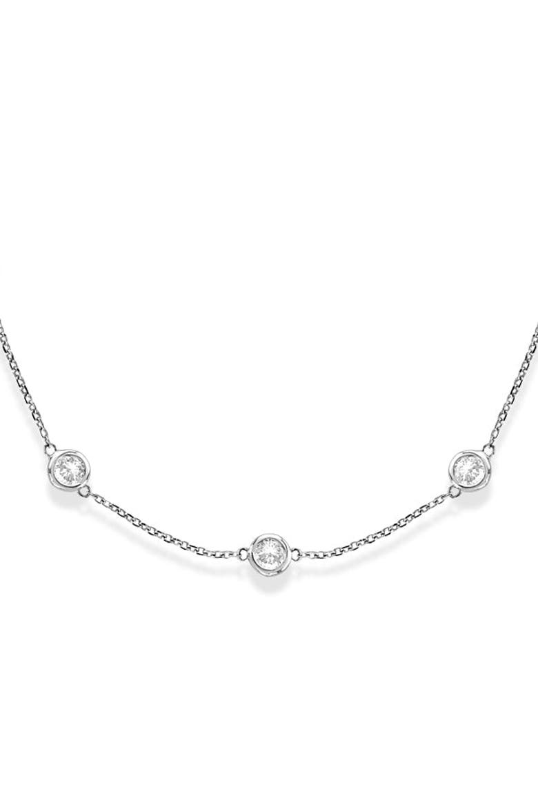 Lab Diamonds By The Yard Station Necklace 14k, Alternate, color, White Gold