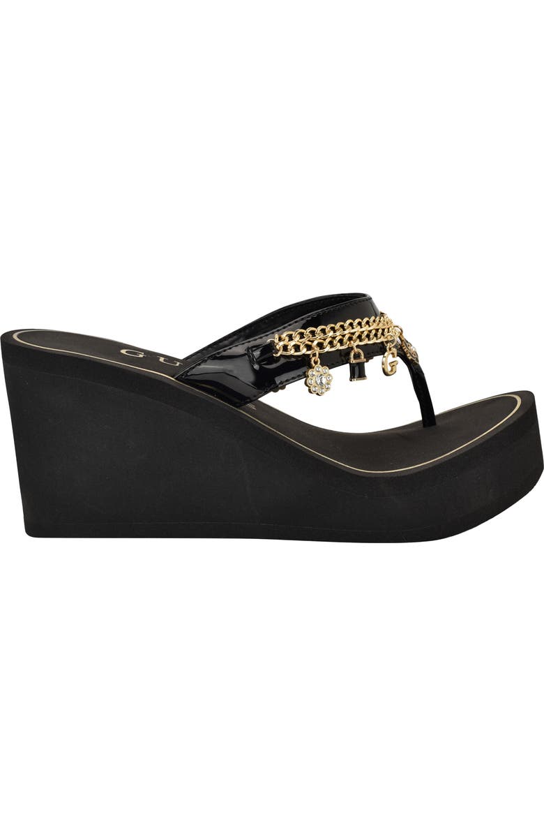 GUESS Sutton Platform Wedge Sandal, Alternate, color, Black