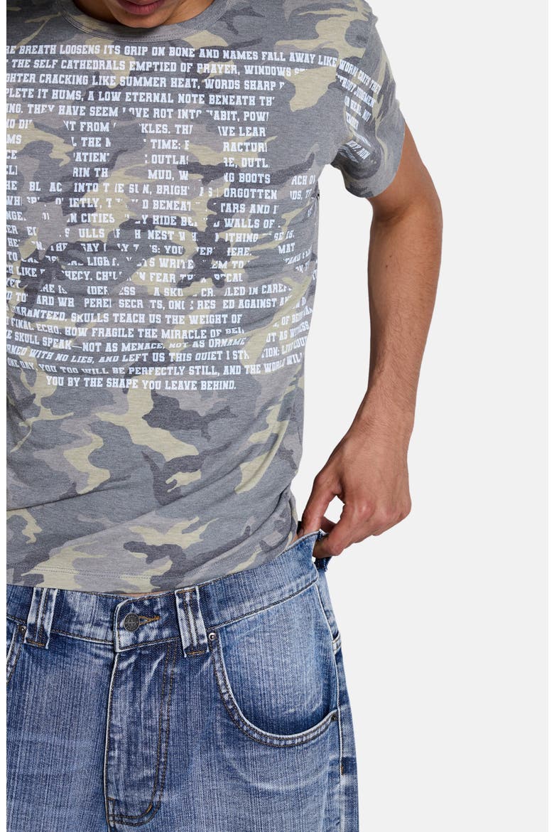 Skull Text Camo Print Graphic Ringer T-Shirt, Alternate, color, CAMO