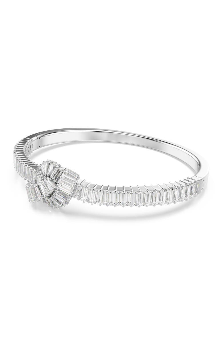 Swarovski Matrix Knot Bangle Bracelet, Alternate, color, White/ Silver