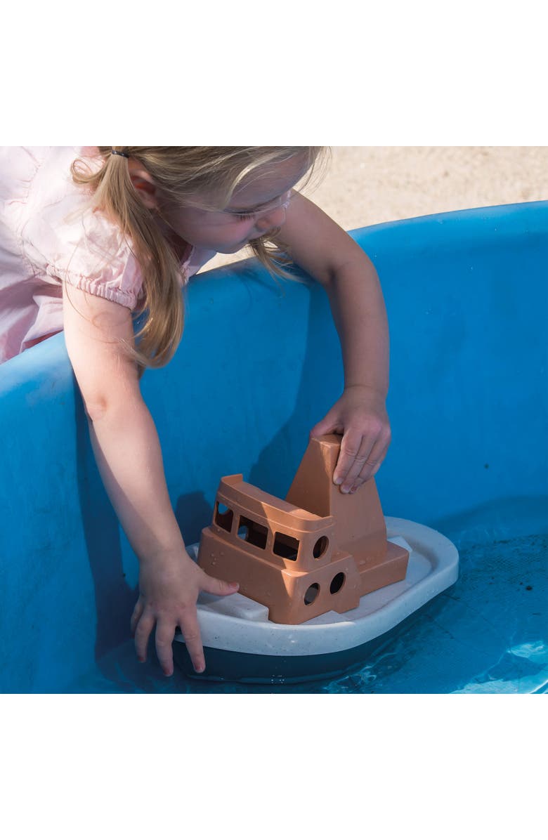 Dantoy Bio Tuff Tuff Boat Peach & Blue Toy Tug Boat,Ages 2+, Alternate, color, Multicolored