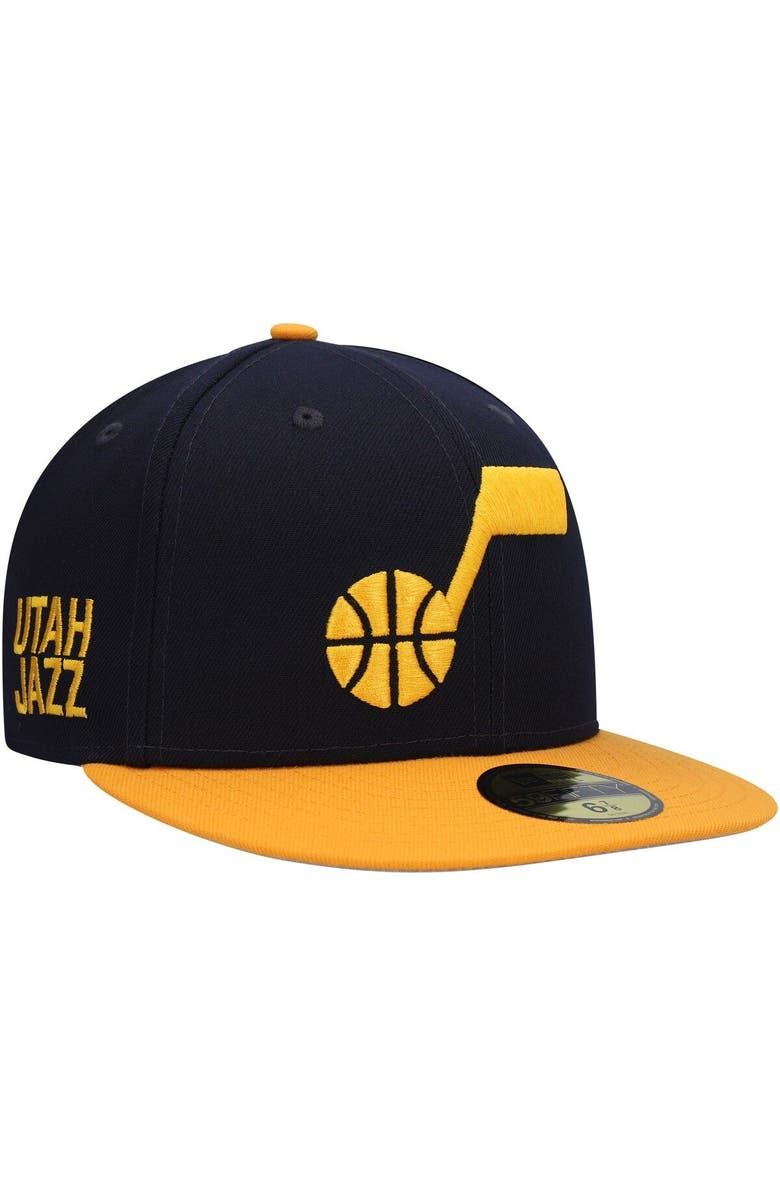 New Era Men's New Era Navy/Gold Utah Jazz Midnight 59FIFTY Fitted Hat, Main, color, 