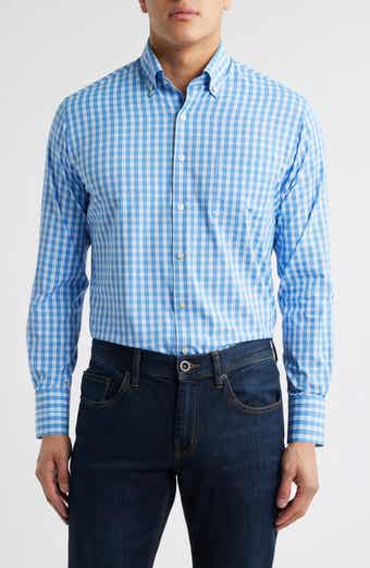Peter Millar Leven Check Performance Twill Button-Down Shirt
