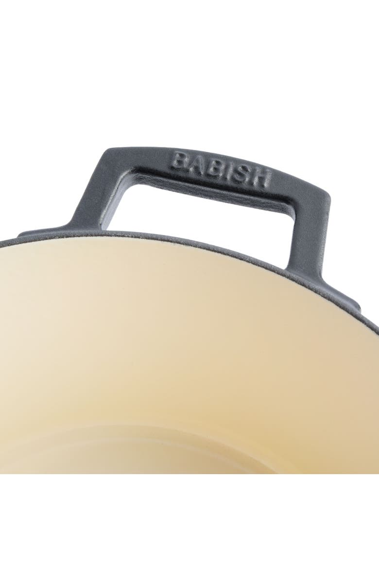 Matte Enamel Round Cast Iron Dutch Oven with Lid, Alternate, color, Black