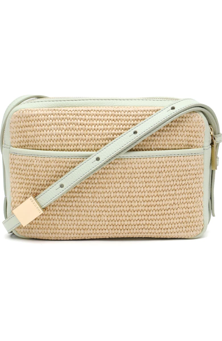 Thacker Shay Woven Straw Camera Crossbody Bag, Alternate, color, Natural/ Soft Pistachio