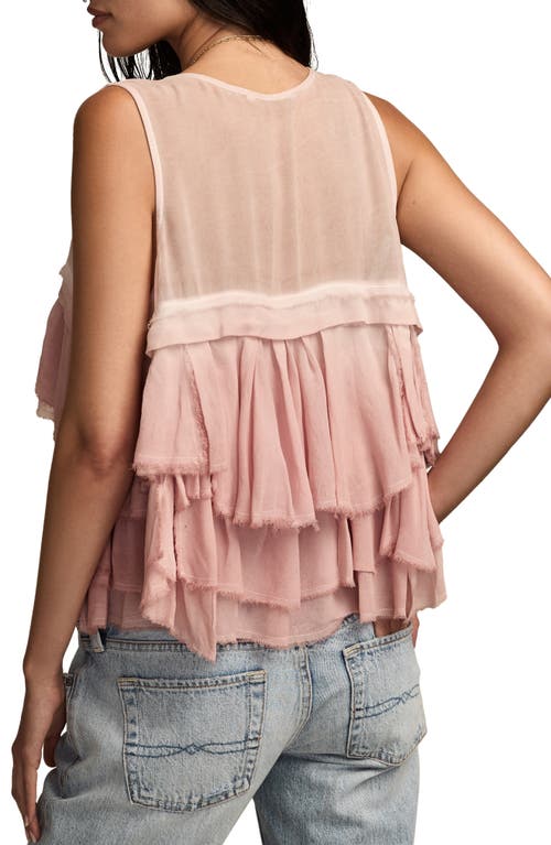 Lucky Brand Flyaway Ruffle Tank Top In Pink