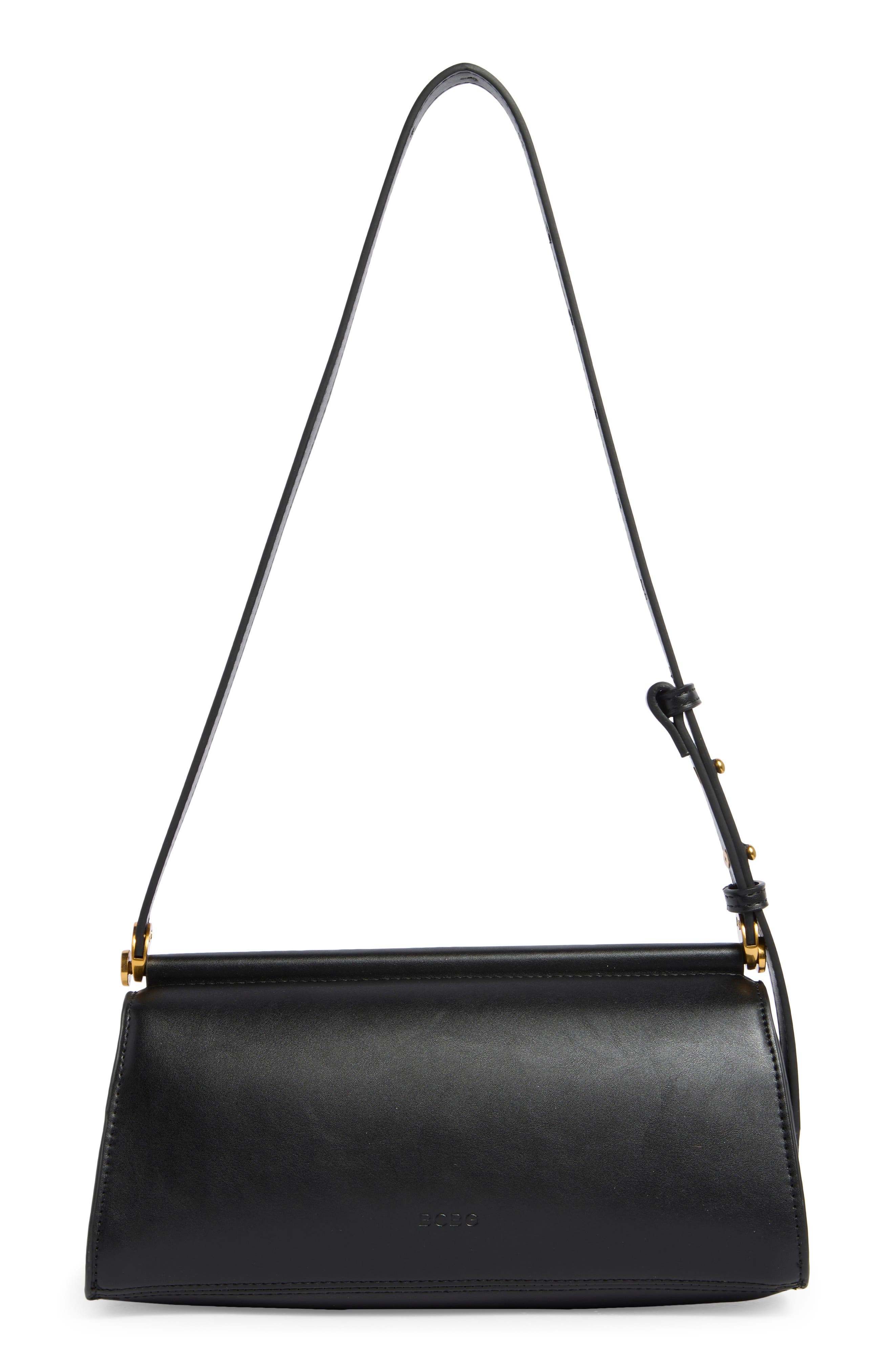 BCBG Sleek Angled Shoulder Bag, Alternate, color, Black