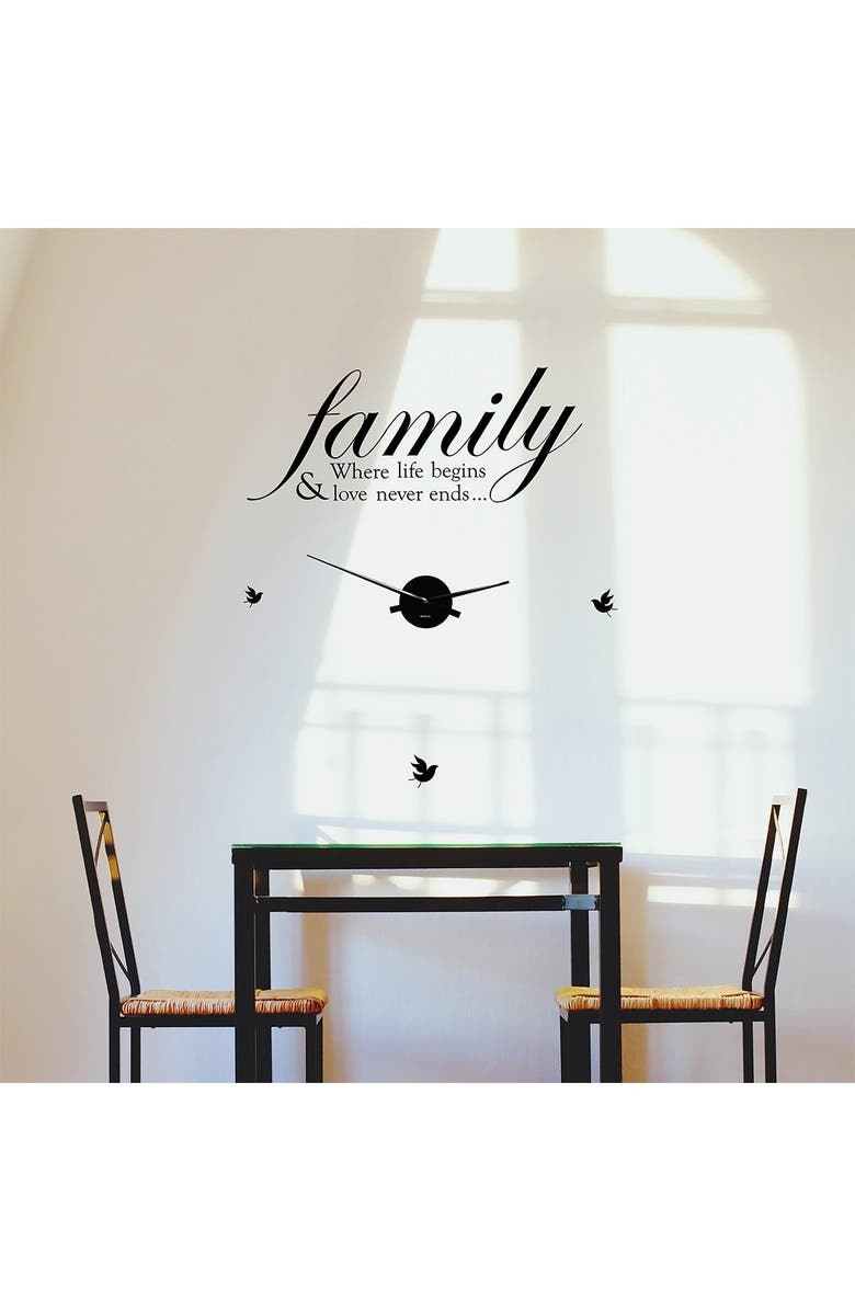 WALPLUS Family Life Quote Wall Clock, Alternate, color, 
