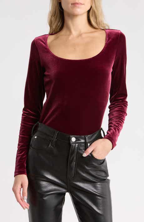 Jelena Velvet U-Neck Top