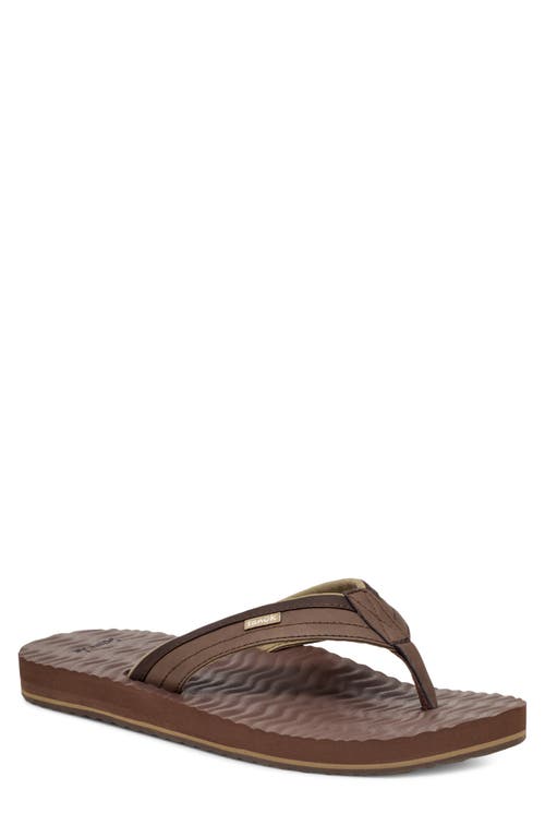 Sanuk Ziggy Plush Flip Flop In Brown