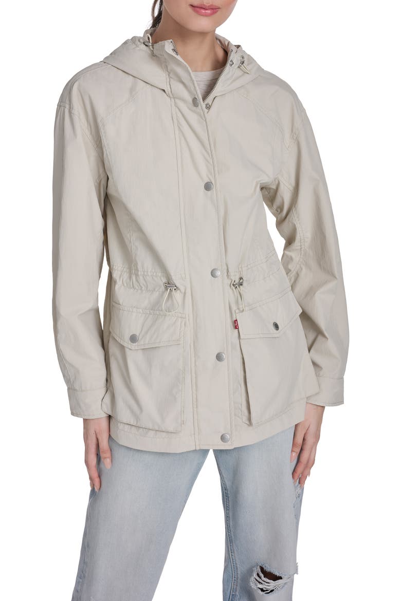 Water Resistant Hooded Jacket, Main, color, OATMEAL