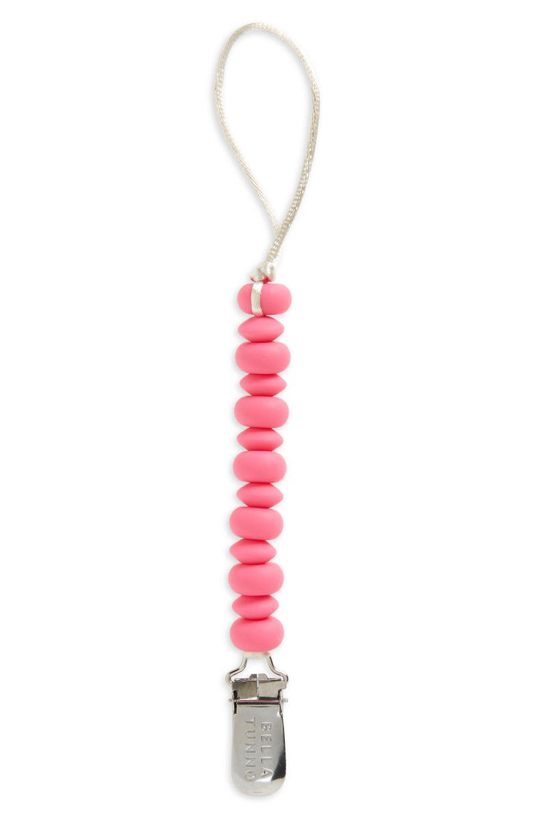 Bella Tunno Silicone Bead Pacifier Clip, Main, color, Pink