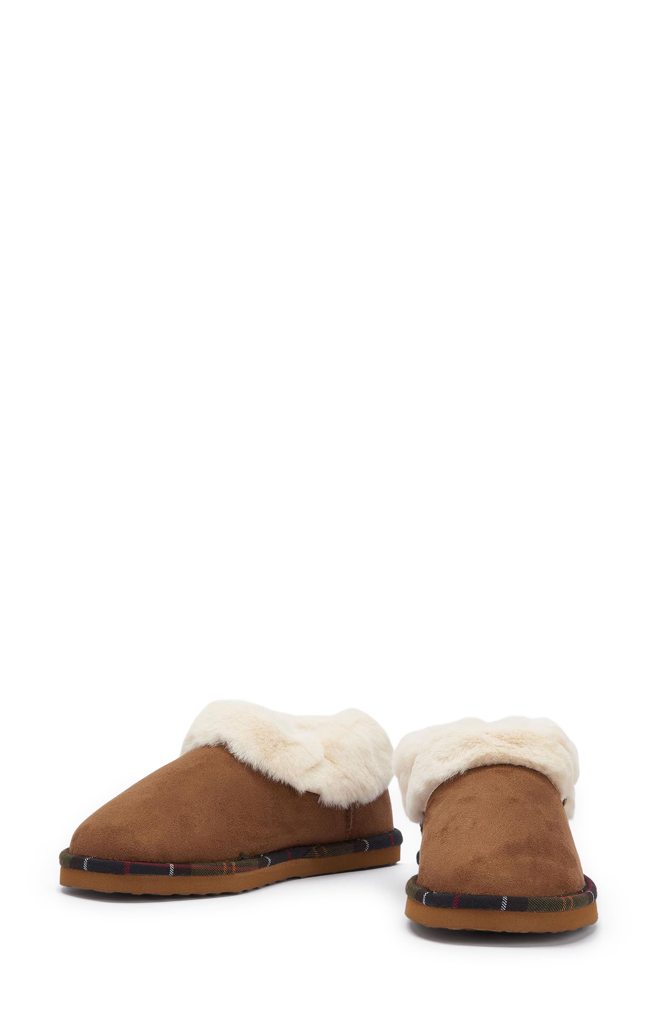 Barbour Eloise Faux Fur Lined Scuff Slipper, Alternate, color, Camel Brown