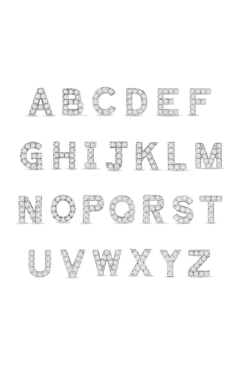 In Season Jewelry Cubic Zirconia Letter Initial Earrings, Alternate, color, Letter F